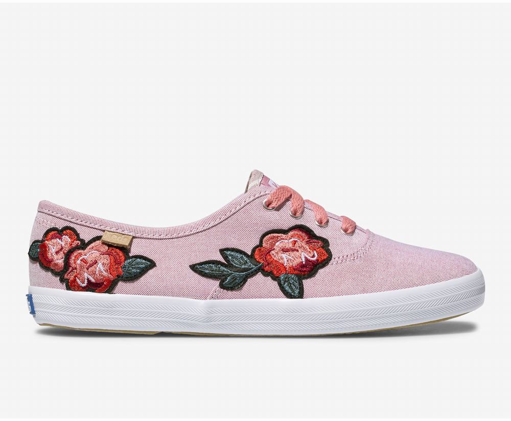 Women's Keds Champion Applique Chambray Sneakers Flower 2310685KR - South Africa